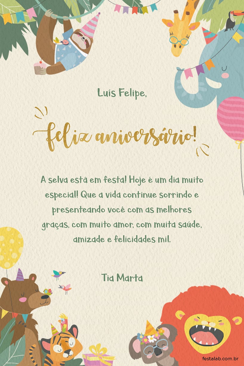 39 Modelos de Cartão de Aniversário para editar | FestaLab