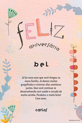 Cartao de Aniversario - Jardim Encantado Color