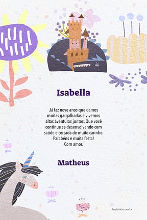 Cartao de Aniversario - Jardim Encantado Lilas