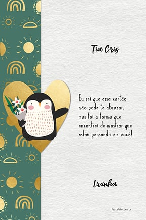 Cartao de Aniversario - Pinguim