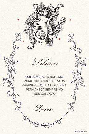 Cartao de Batizado - Batismo Angelical