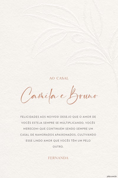 Cartao de Casamento - Caligrafia Rosa