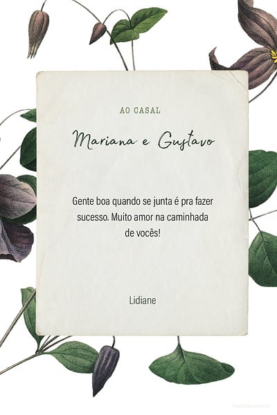 Cartao de Casamento - Floral Minimalista
