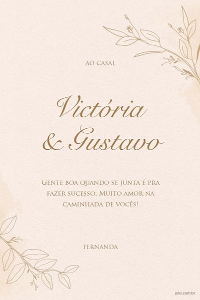 Cartao de Casamento - Floral pessego