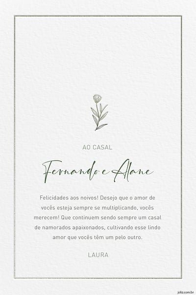 Cartao de Casamento - Folhagem Fendi