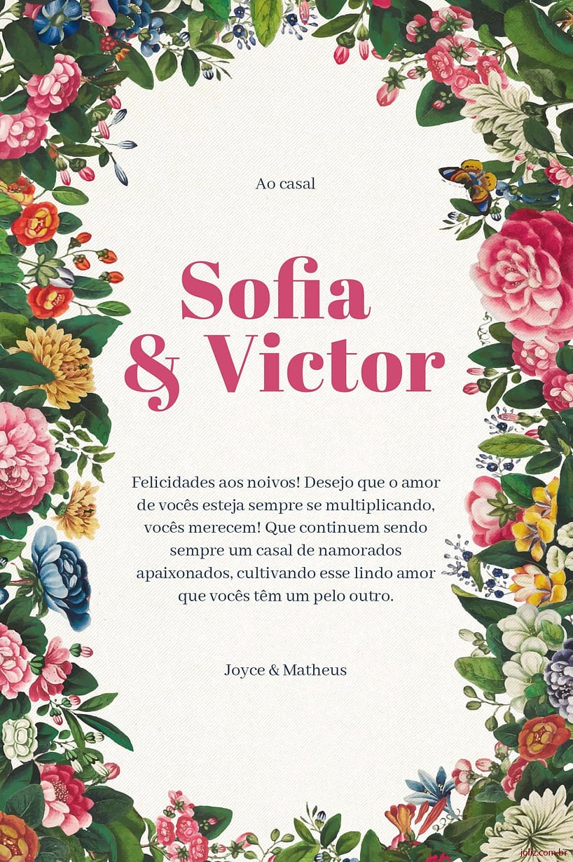 Cartao de Casamento - Jardim Encantado