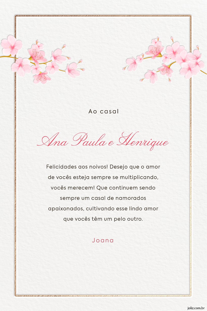 Crie seu Cartão de Casamento - sakuras delicadas com a Festalab