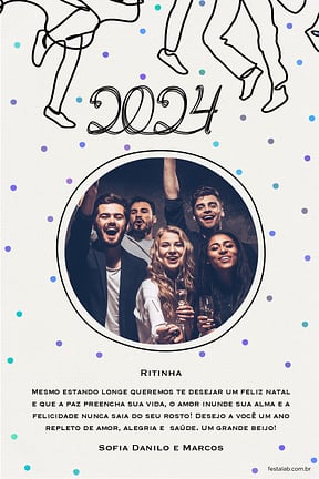 Cartao de Ocasioes especiais - Ano Novo Dancante