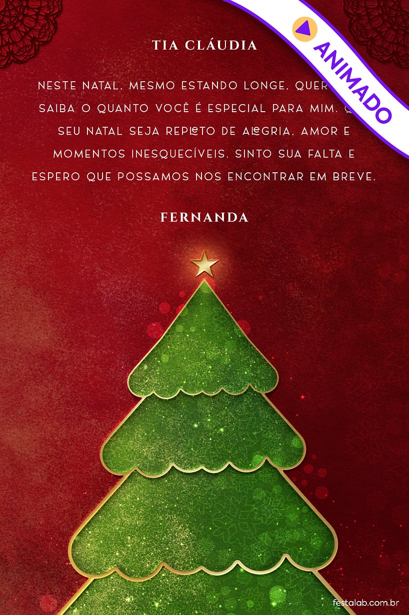 Cartao de Ocasioes especiais - Arvore de Natal