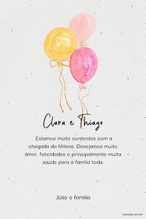 Cartao de Ocasioes especiais - Baloes