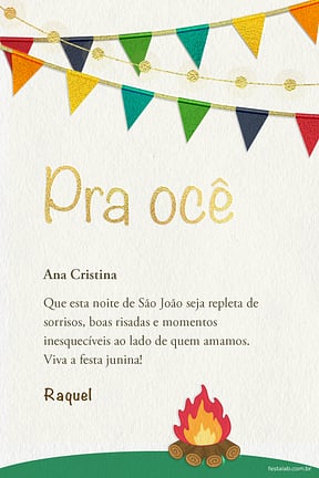 Cartao de Ocasioes especiais - Bandeirinha de arraial