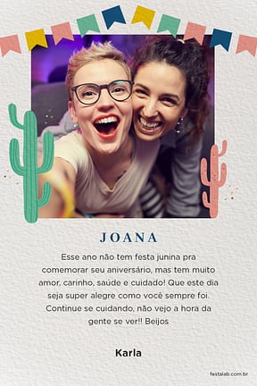 Cartao de Ocasioes especiais - Bandeirinhas e Cactos