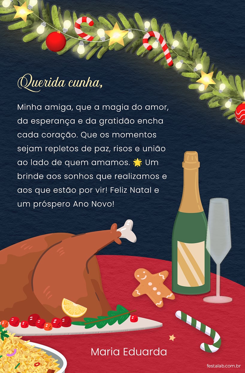 Crie seu Cartão de Ocasiões especiais - Banquete de Natal com a Festalab