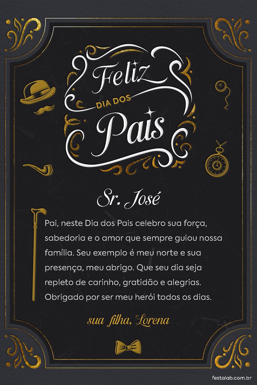 Cartao de Ocasioes especiais - Pai classico