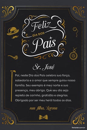 Cartao de Ocasioes especiais - Pai classico