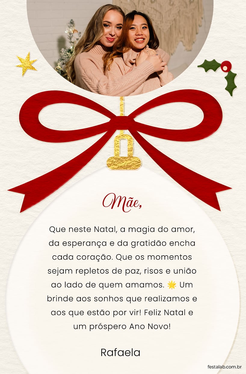 Cartao de Ocasioes especiais - Bolinhas de Natal