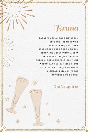 Cartao de Ocasioes especiais - Brilhos e champanhe