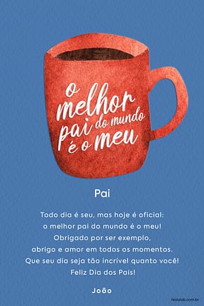 Cartao de Ocasioes especiais - Caneca de Pai