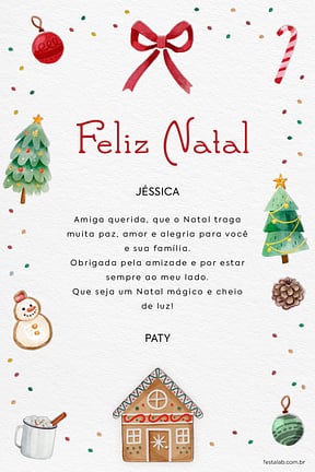 Cartao de Ocasioes especiais - Casinha Gingerbread