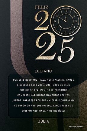 Cartao de Ocasioes especiais - Comemorando o Ano Novo