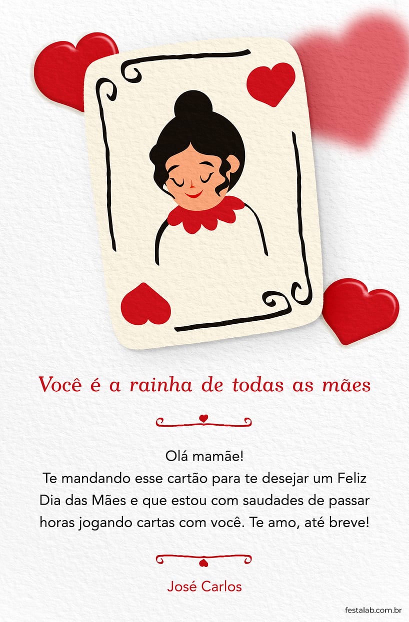 Personalize seu Cartão de Convite Vermelho com a Festalab
