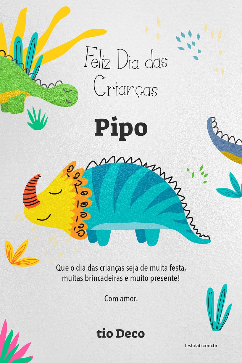 Personalize seu Cartão de Dinossauros com a Festalab