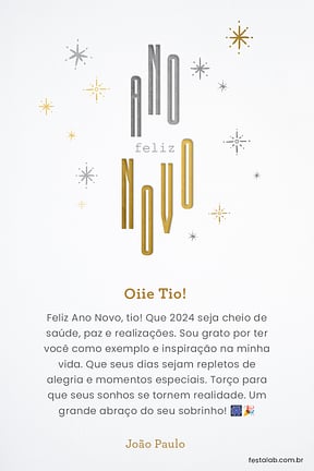Cartao de Ocasioes especiais - Feliz ano novo minimalista