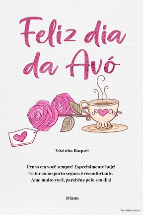 Cartao de Ocasioes especiais - Feliz dia da Avo