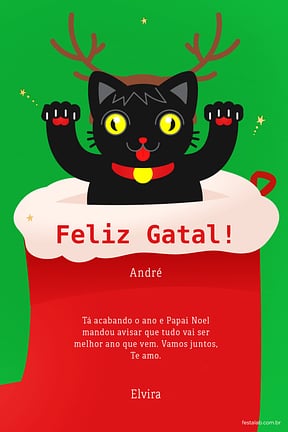 Cartao de Ocasioes especiais - Feliz Gatal