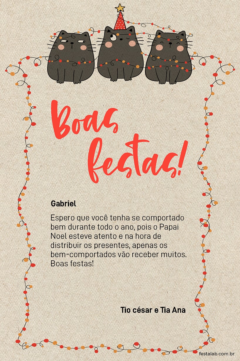 Cartao de Ocasioes especiais - Gatinhos