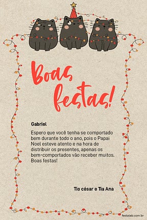 Cartao de Ocasioes especiais - Gatinhos