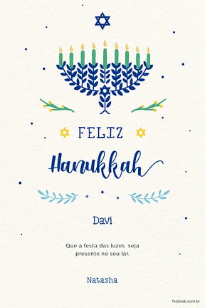 Cartao de Ocasioes especiais - Hanukkah
