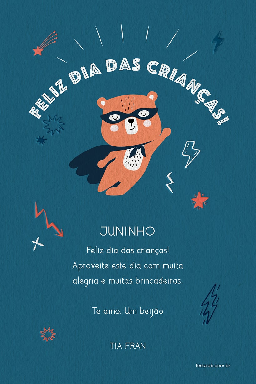 19 Modelos de Cartão de Dia Das Crianças para editar | FestaLab