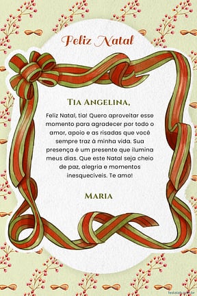 Cartao de Ocasioes especiais - Laco de Natal