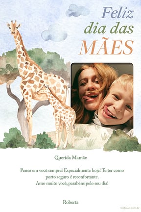 Cartao de Ocasioes especiais - A Mamae Girafa