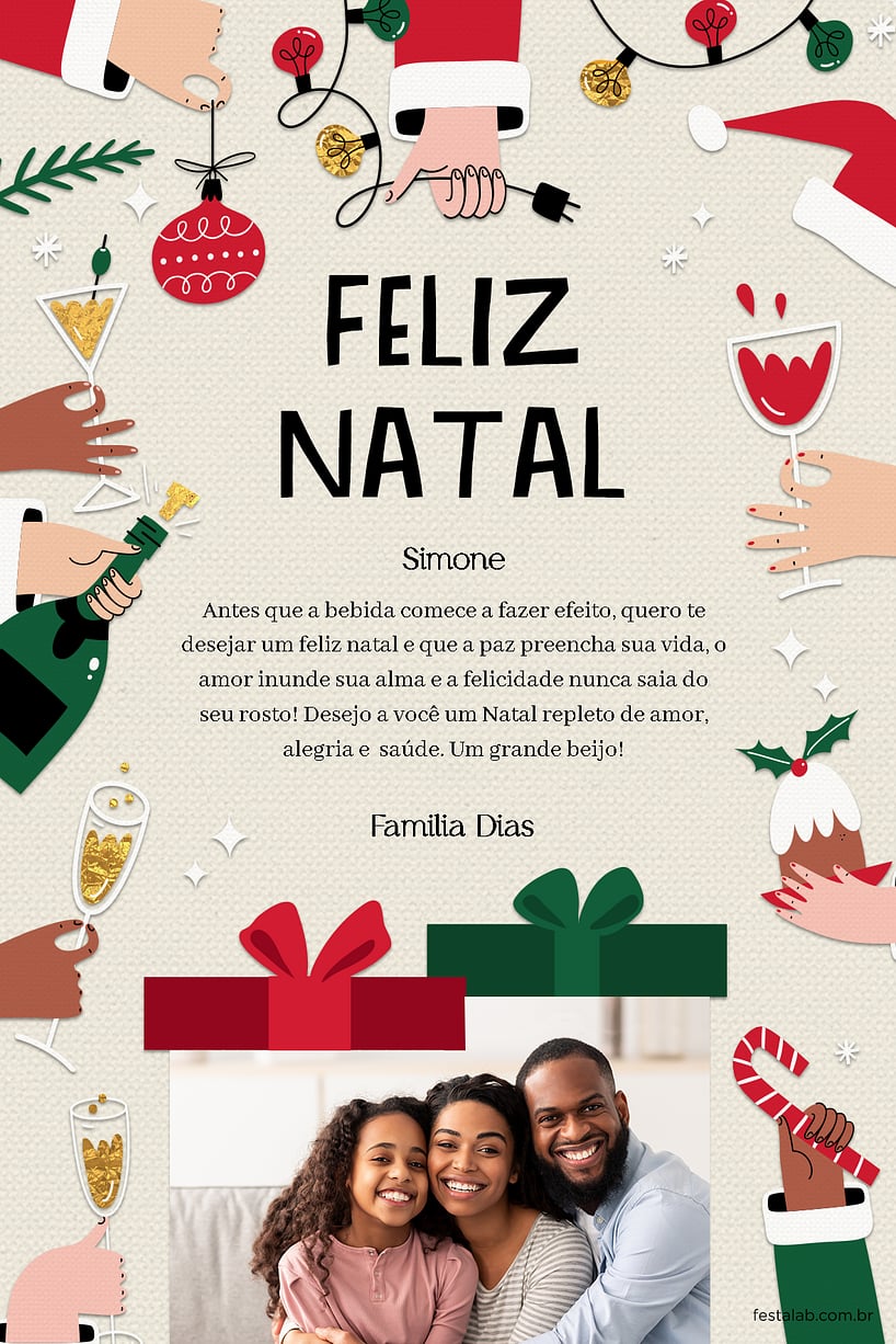 Personalize seu Cartão de Convite Natalino com a Festalab