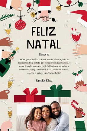 Cartao de Ocasioes especiais - Natal em Familia