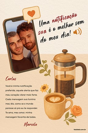 Cartao de Ocasioes especiais - Notificacao do Meu Coracao