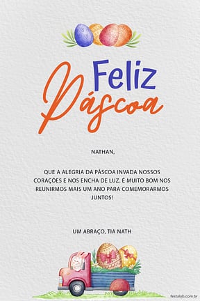 Cartao de Ocasioes especiais - Ovos de Pascoa