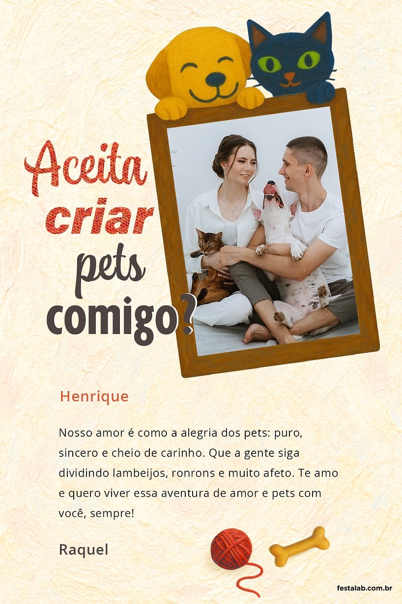 Crie seu Cartão de Ocasiões especiais - Pais de Pet com a Festalab