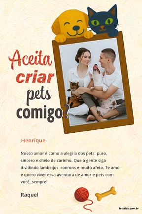 Cartao de Ocasioes especiais - Pais de Pet