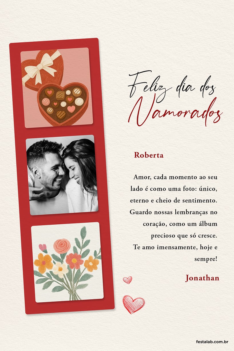 Cartao de Ocasioes especiais - Polaroid do Amor