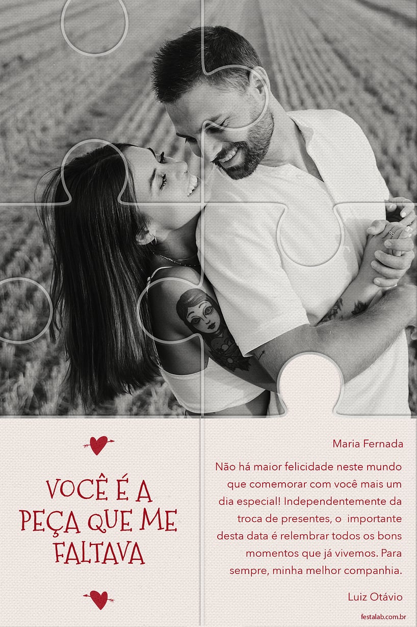 Personalize seu Cartão de Dia Dos Namorados com a Festalab