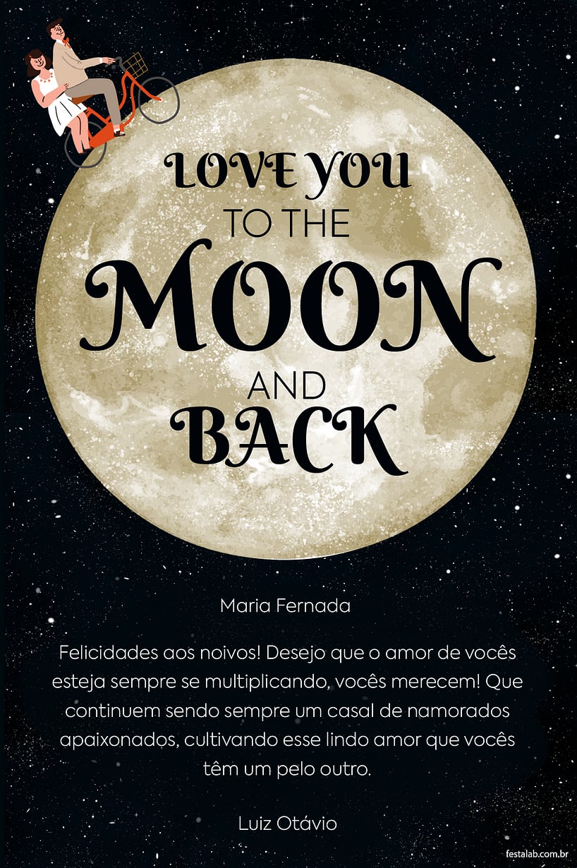 Cartao de Ocasioes especiais - To the Moon and Back