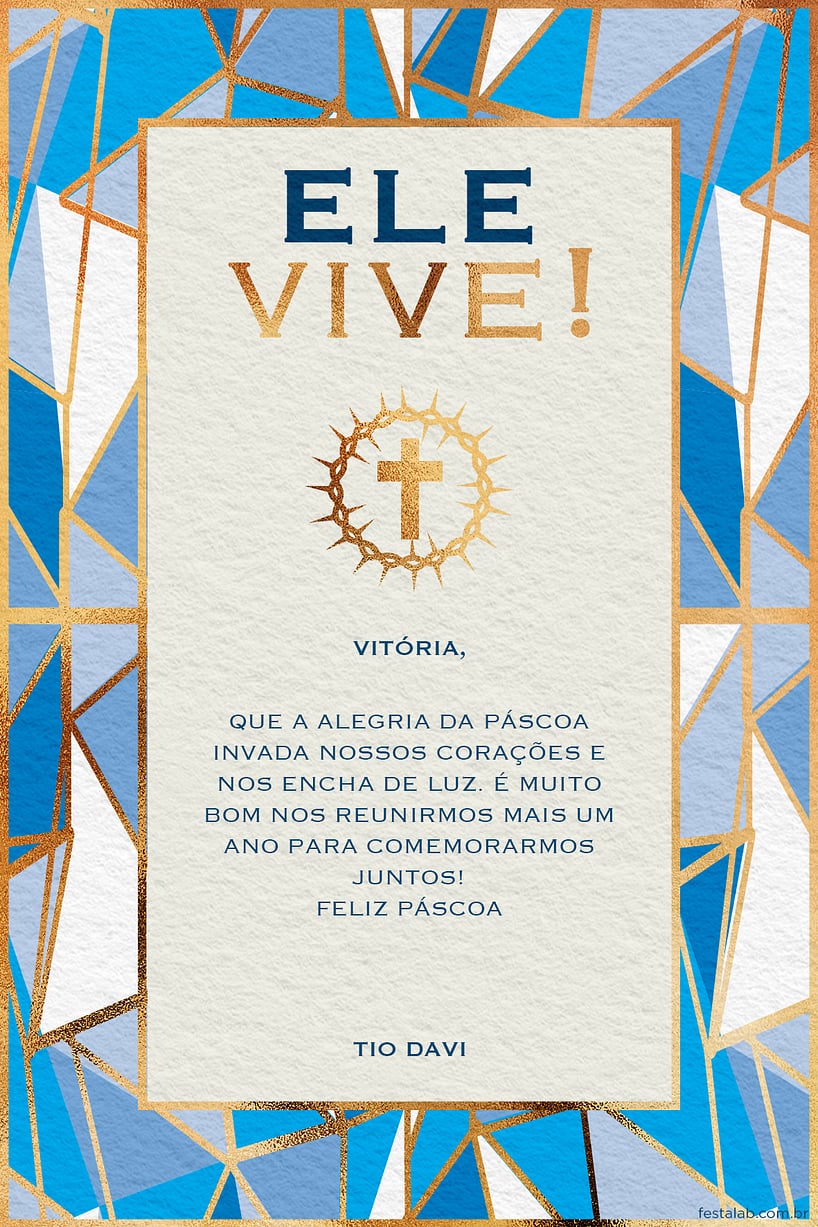 Personalize seu Cartão de Convite Vitral com a Festalab
