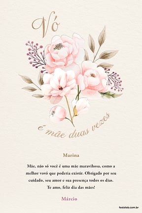 Cartao de Ocasioes especiais - Vo e mae duas vezes