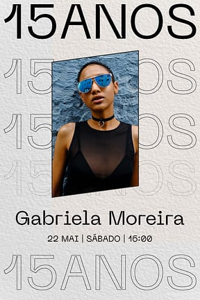 Modelo de Convite de Aniversario de 15 anos - 15 Anos Moderno Convite de Aniversario de 15 anos - 15 Anos Moderno