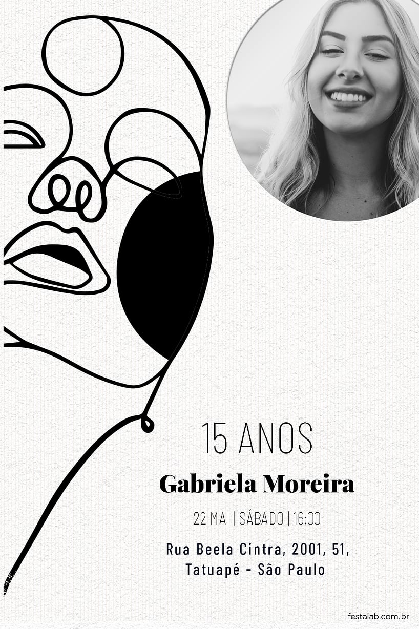 Convite 15 ANOS LINHAS grátis para editar