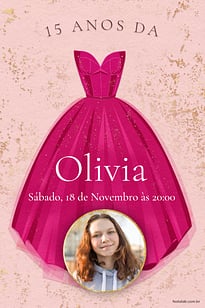 Convite Aos 15 anos grátis para editar