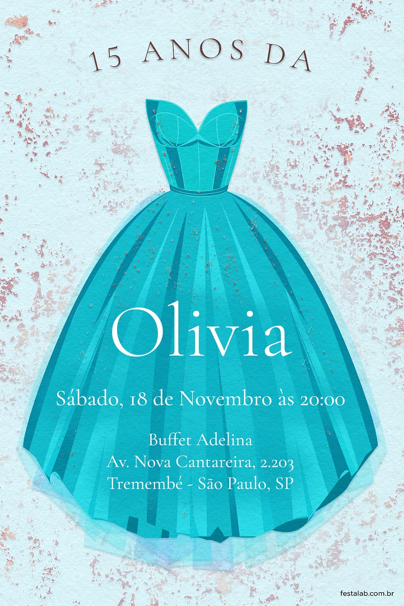 Convite de Aniversario de 15 anos - Aos 15 anos